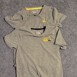 Carter's Gray Tees with Yellow Construction Design